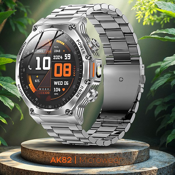 Smartwatch Microwear AK82 - Silver Steel