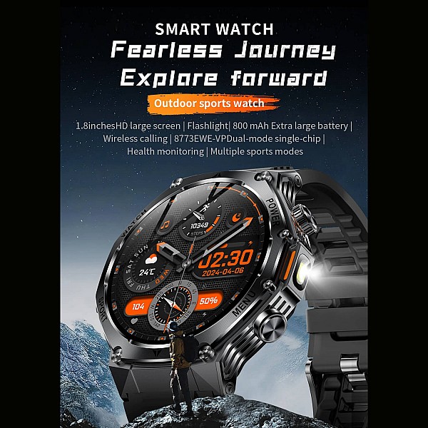 Smartwatch Microwear AK82 - Silver Steel