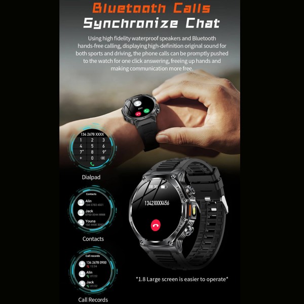 Smartwatch Microwear AK82 - Silver Steel