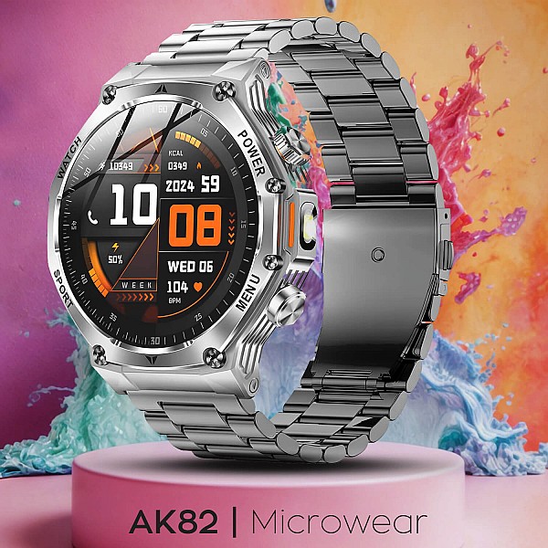 Smartwatch Microwear AK82 - Silver Steel