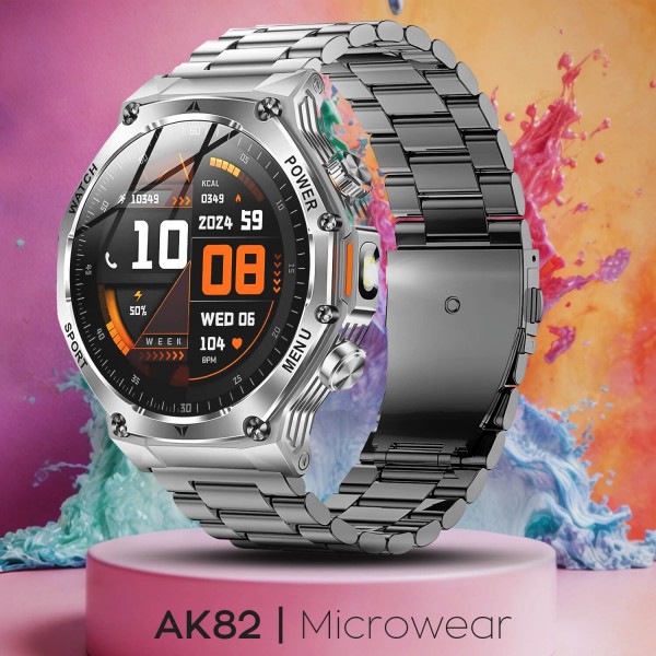 Smartwatch Microwear AK82 - Silver Steel