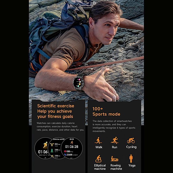 Smartwatch Microwear AK82 - Silver Steel