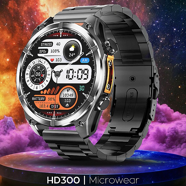 Smartwatch Microwear - HD300 Black Steel