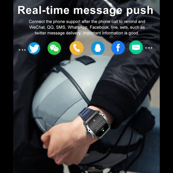 Smartwatch Microwear AK65 - Black Silicone