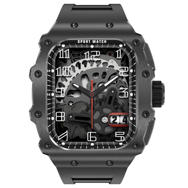 Smartwatch Microwear AK65 - Black Silicone