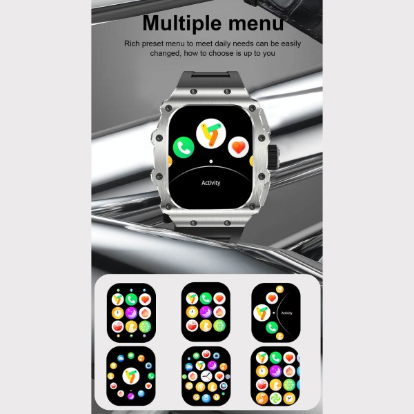 Smartwatch Microwear AK65 - Black Silicone