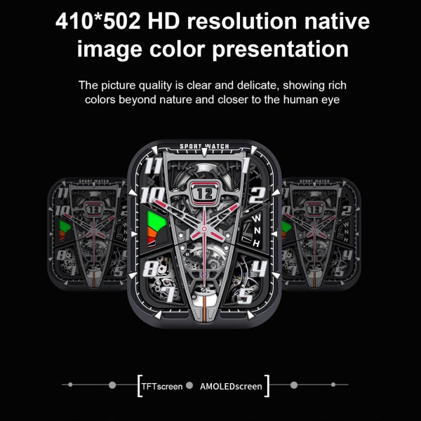 Smartwatch Microwear AK65 - Black Silicone