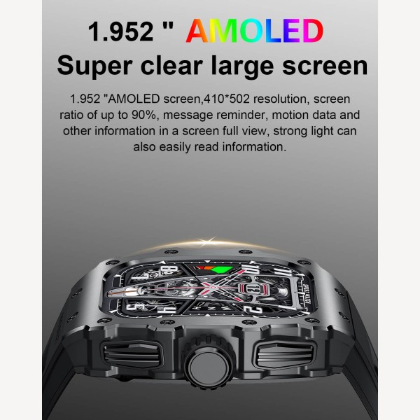 Smartwatch Microwear AK65 - Black Silicone