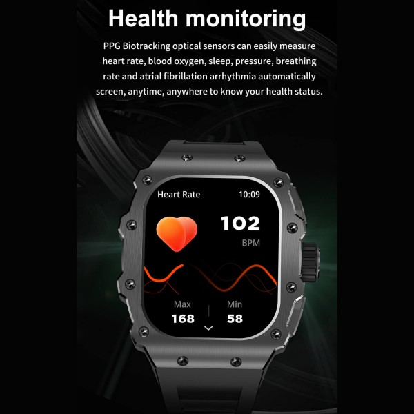 Smartwatch Microwear AK65 - Black Silicone
