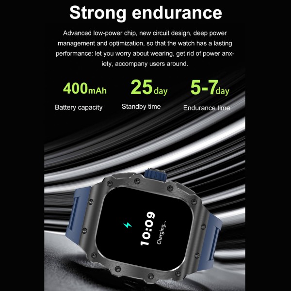 Smartwatch Microwear AK65 - Black Silicone