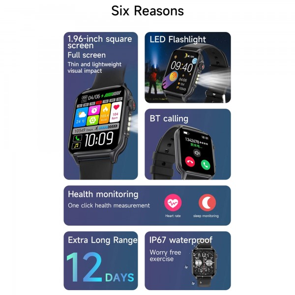 Smartwatch Microwear P6 Max - Gold Steel