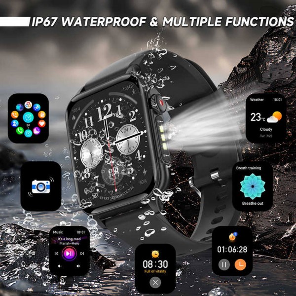 Smartwatch Microwear P6 Max - Gold Steel