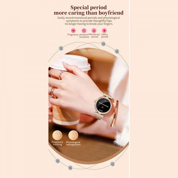 Smartwatch Microwear AK62 - Gold Milanese Steel
