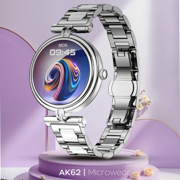 Smartwatch Microwear AK62 - Silver Steel