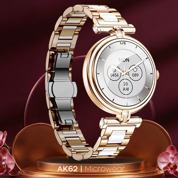 Smartwatch Microwear AK62 - Gold Steel