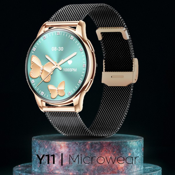 Smartwatch Microwear Y11 - Black Steel