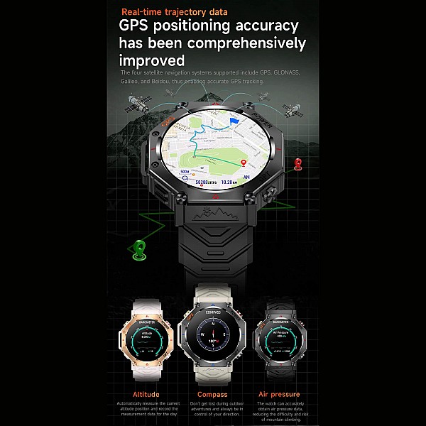 Smartwatch Microwear KC91 - Black Camo Silicone