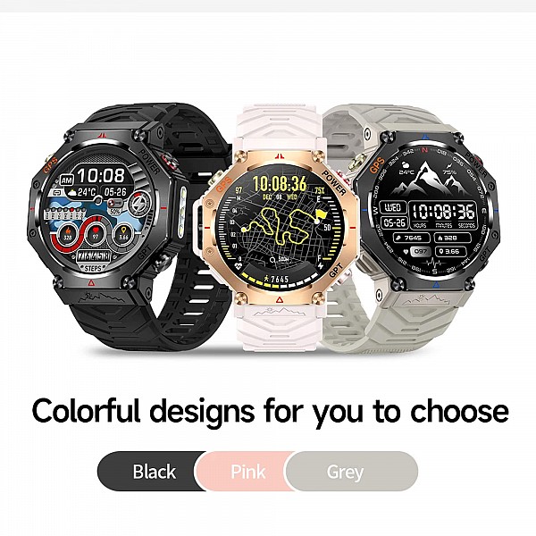 Smartwatch Microwear KC91 - Black Camo Silicone