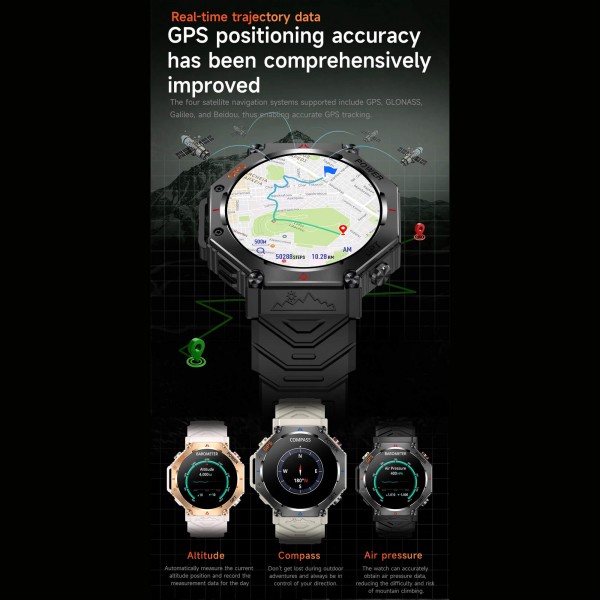 Smartwatch Microwear KC91 - Black Silicone