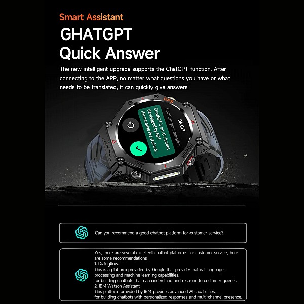 Smartwatch Microwear KC91 - Black Silicone