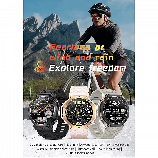 Smartwatch Microwear KC91 - Black Silicone
