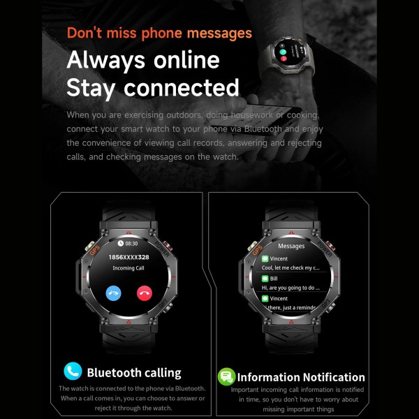 Smartwatch Microwear KC91 - Pink Silicone