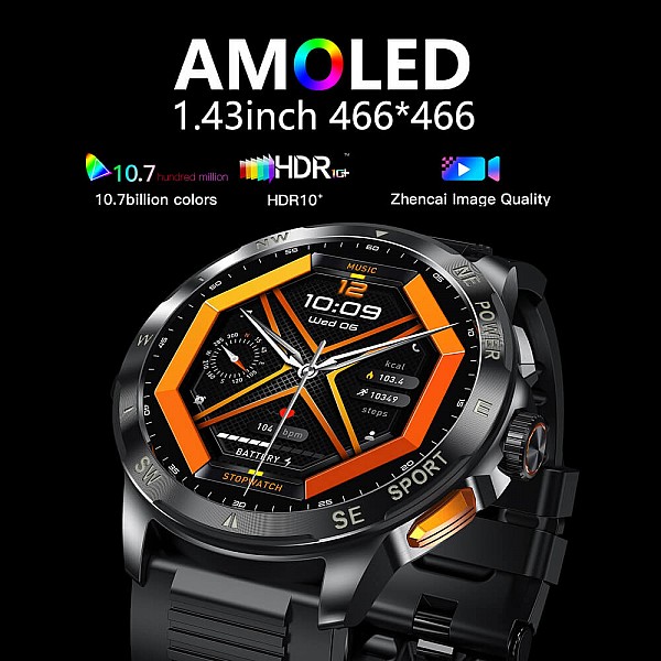 Smartwatch Microwear AK77 - Black Steel