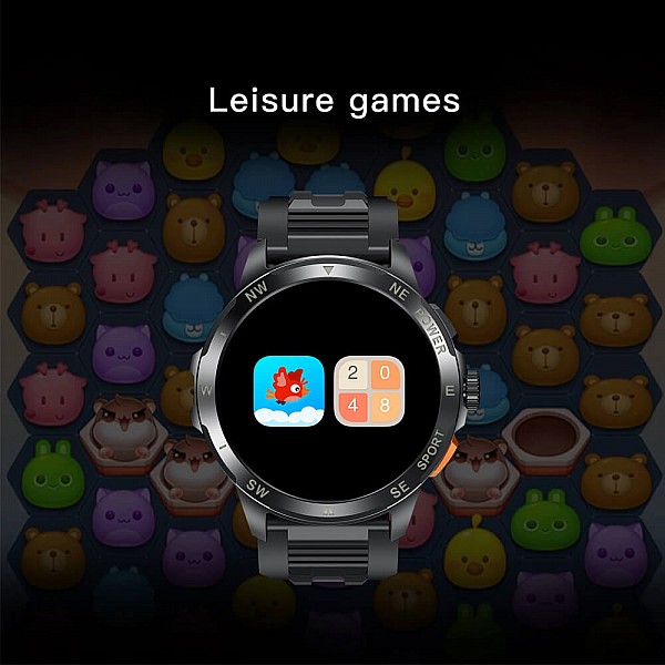 Smartwatch Microwear AK77 - Black Steel