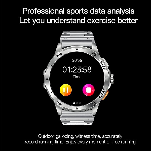 Smartwatch Microwear AK77 - Black Silicone