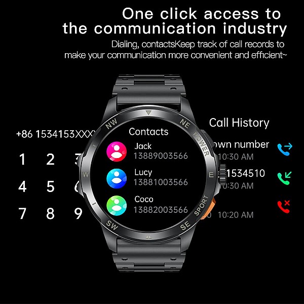 Smartwatch Microwear AK77 - Black Silicone