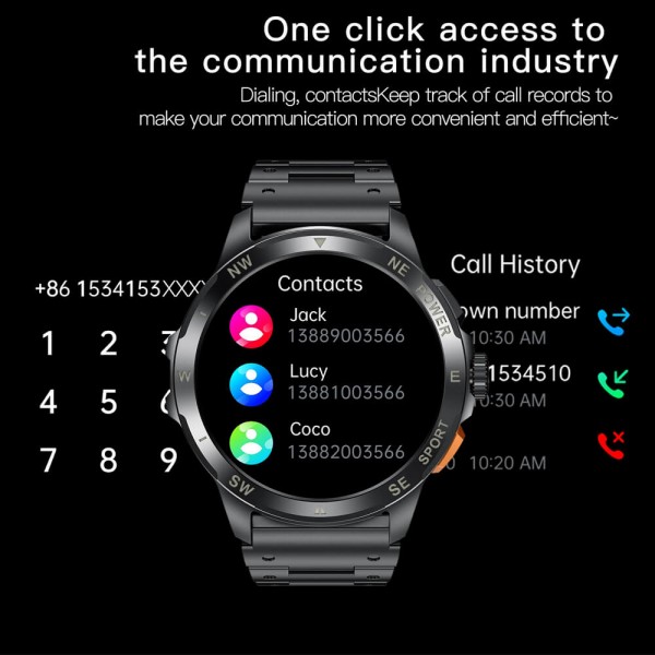 Smartwatch Microwear AK77 - Silver Steel
