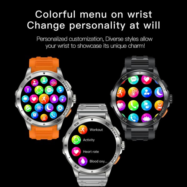 Smartwatch Microwear AK77 - Silver Steel