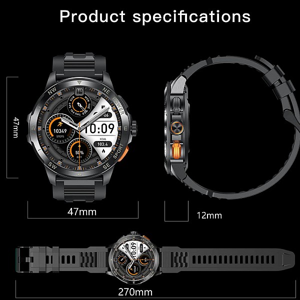 Smartwatch Microwear AK77 - Silver Steel Smartwatch Microwear AK77 - Silver Steel