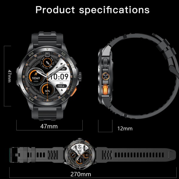 Smartwatch Microwear AK77 - Silver Steel