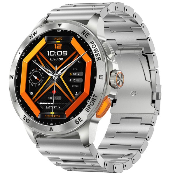 Smartwatch Microwear AK77 - Silver Steel