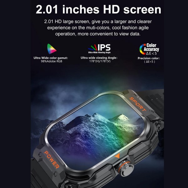 Smartwatch Microwear GT55 -  Black Silicone