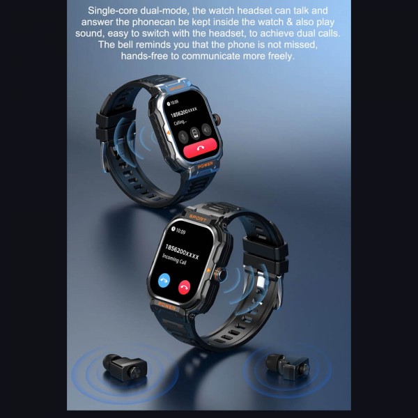 Smartwatch Microwear GT55 -  Black Silicone