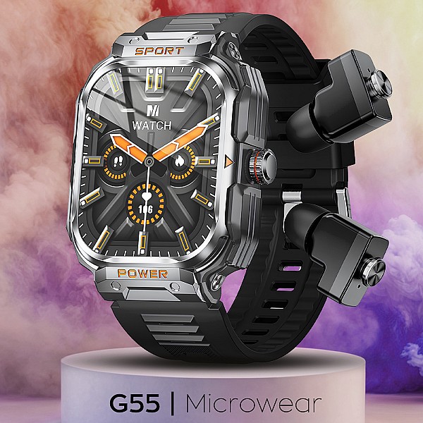 Smartwatch Microwear G55 - Black Silicone Smartwatch Microwear G55 - Black Silicone