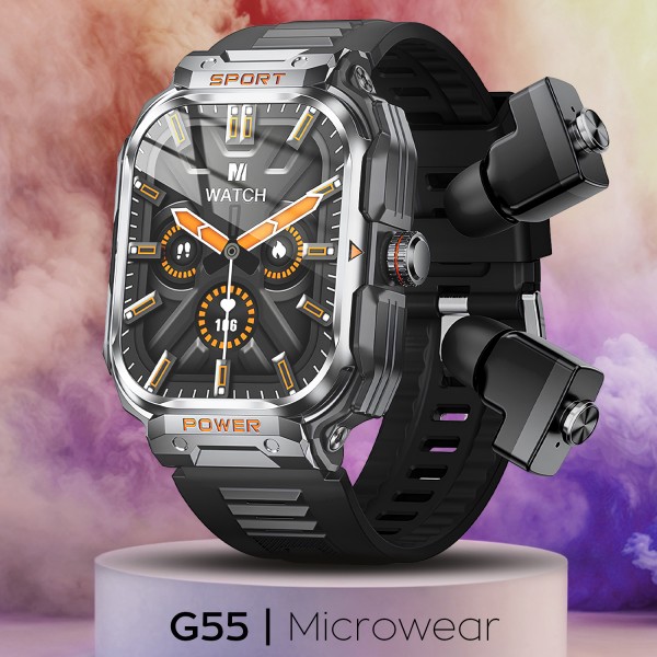 Smartwatch Microwear GT55 -  Black Silicone