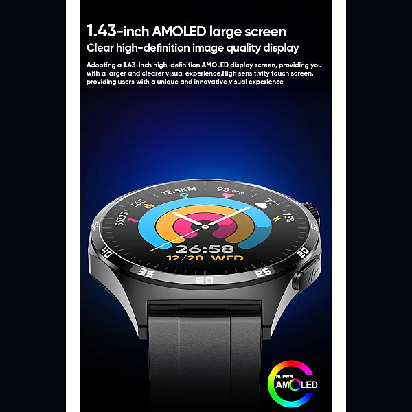 Smartwatch Microwear MT300 - Black Silicone