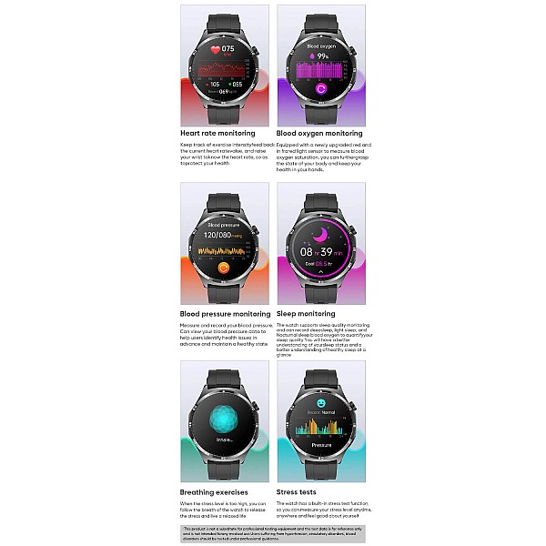 Smartwatch Microwear MT300 - Black Silicone