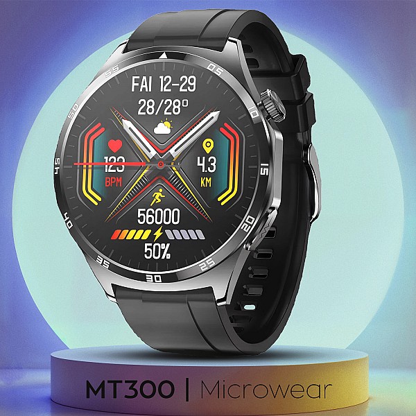 Smartwatch Microwear MT300 - Black Silicone