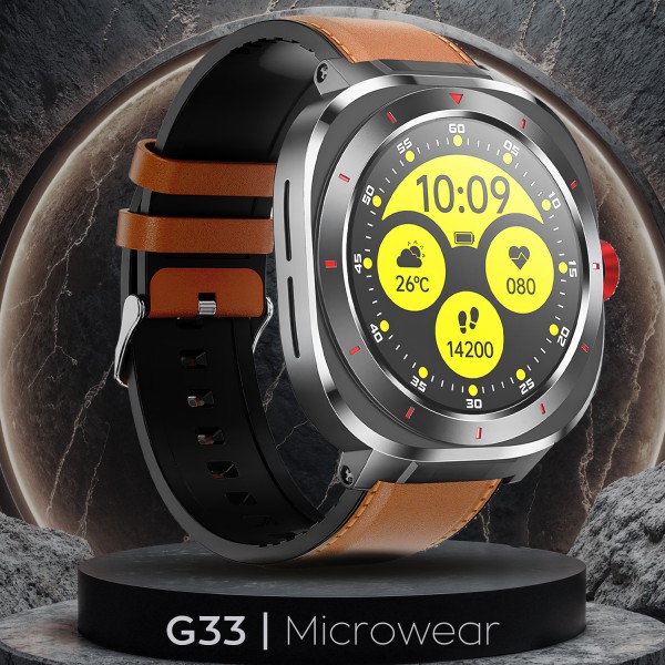 Smartwatch Microwear G33 - Brown Leather