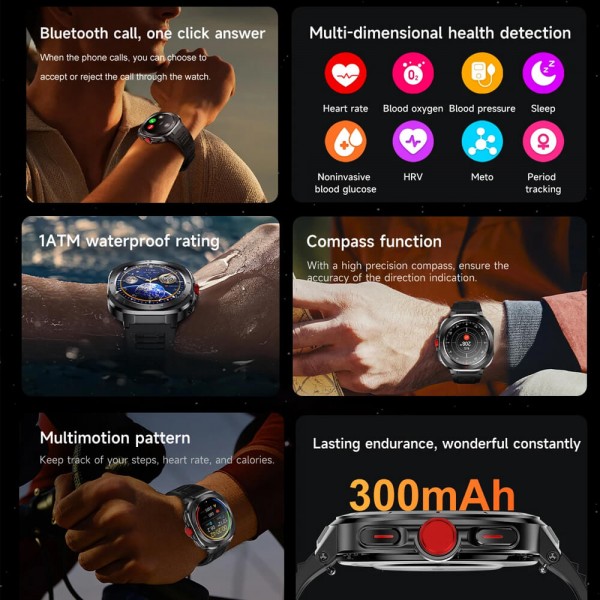 Smartwatch Microwear G33 - Brown Leather