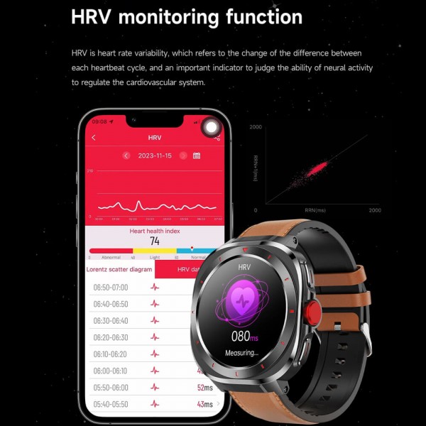 Smartwatch Microwear G33 - Brown Leather