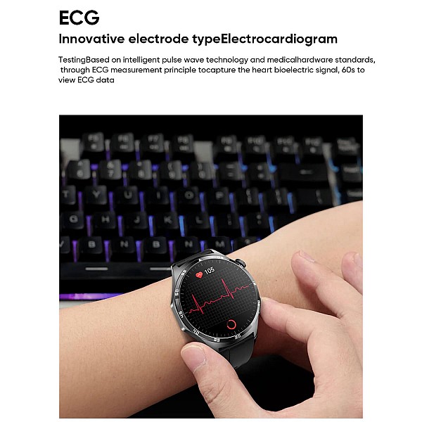 Smartwatch Microwear MT300 - Black Silicone