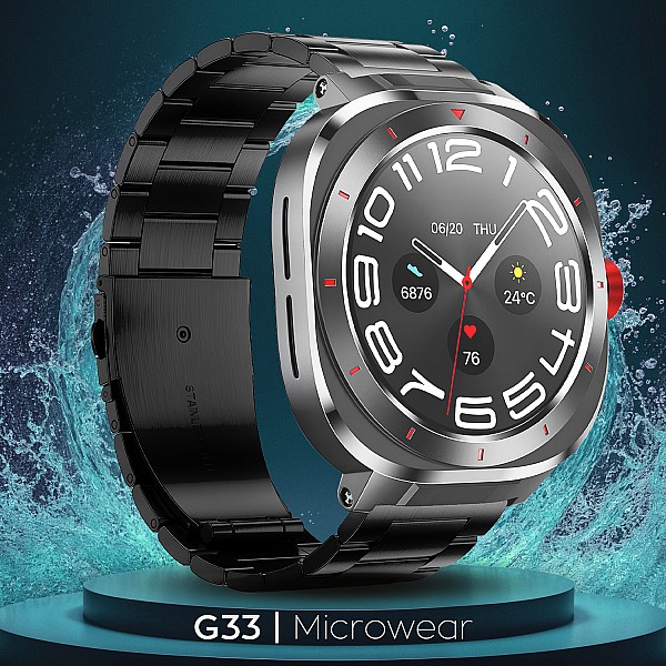 Smartwatch Microwear G33 - Black Steel Smartwatch Microwear G33 - Black Steel