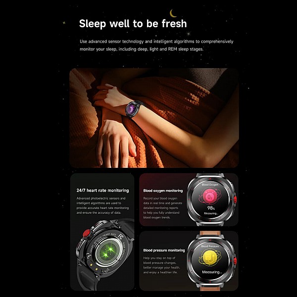 Smartwatch Microwear G33 - Black Steel