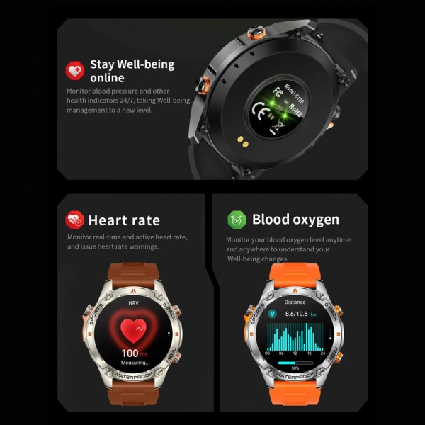 Smartwatch Microwear G100 GPS  - Brown