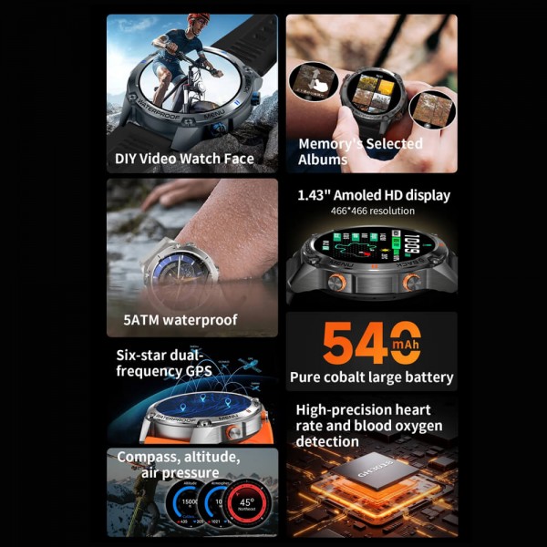 Smartwatch Microwear G100 GPS  - Brown